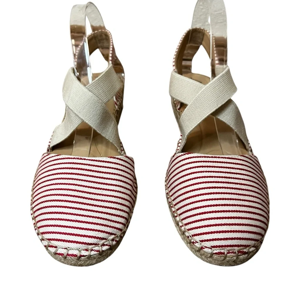 Abella True Comfort red striped espadrille shoes size 8.5